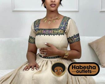 Ethiopian and  Eritrean Traditional Dress | Custom Handwoven Habesha Kemis | Any Color & Size