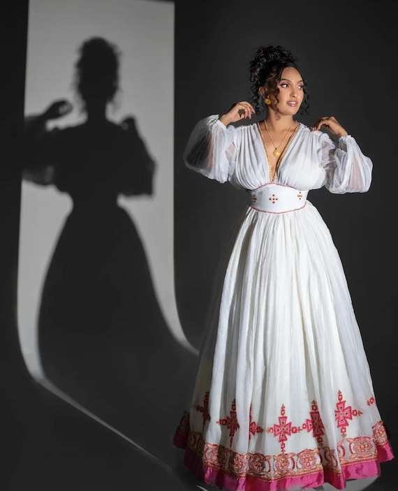 Handmade Habesha Dress: Ethiopian Wedding & Graduation Attire