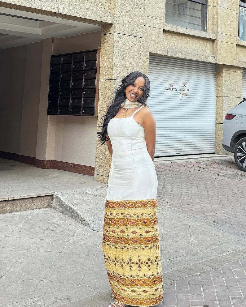 Modern Habesha Kemis - Elegant Ethiopian dress with Gold Style for Occasions main image 1