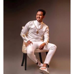 Modern Habesha Shirt for Men | Habesha Libs | Ethiopian Clothing | Simple Habesha Men&#39;s Shirt