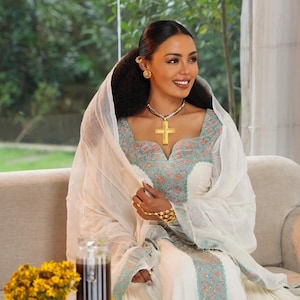 Modern Ethiopian and Eritrean Habesha Kemis - Habesha dress for wedding, graduation and occasions