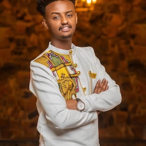 Modern Habesha Shirt for Men | Habesha Libs | Ethiopian Clothing | Simple Habesha Men&#39;s Shirt