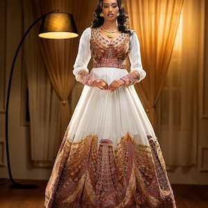 Modern Habesha Wedding Kemis – Stylish Ethiopian Bridal Dress with Cultural Flair