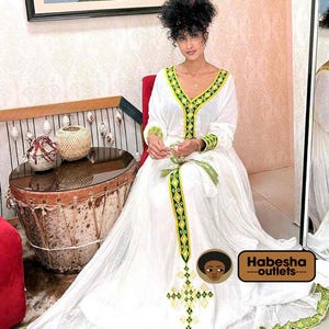 Modern Habesha Kemis Dress: Ethiopian Wedding & Occasion Attire