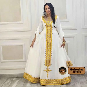 Elegant Modern Habesha Dress – Stylish Ethiopian Zuria, Traditional Habesha Kemis for Women