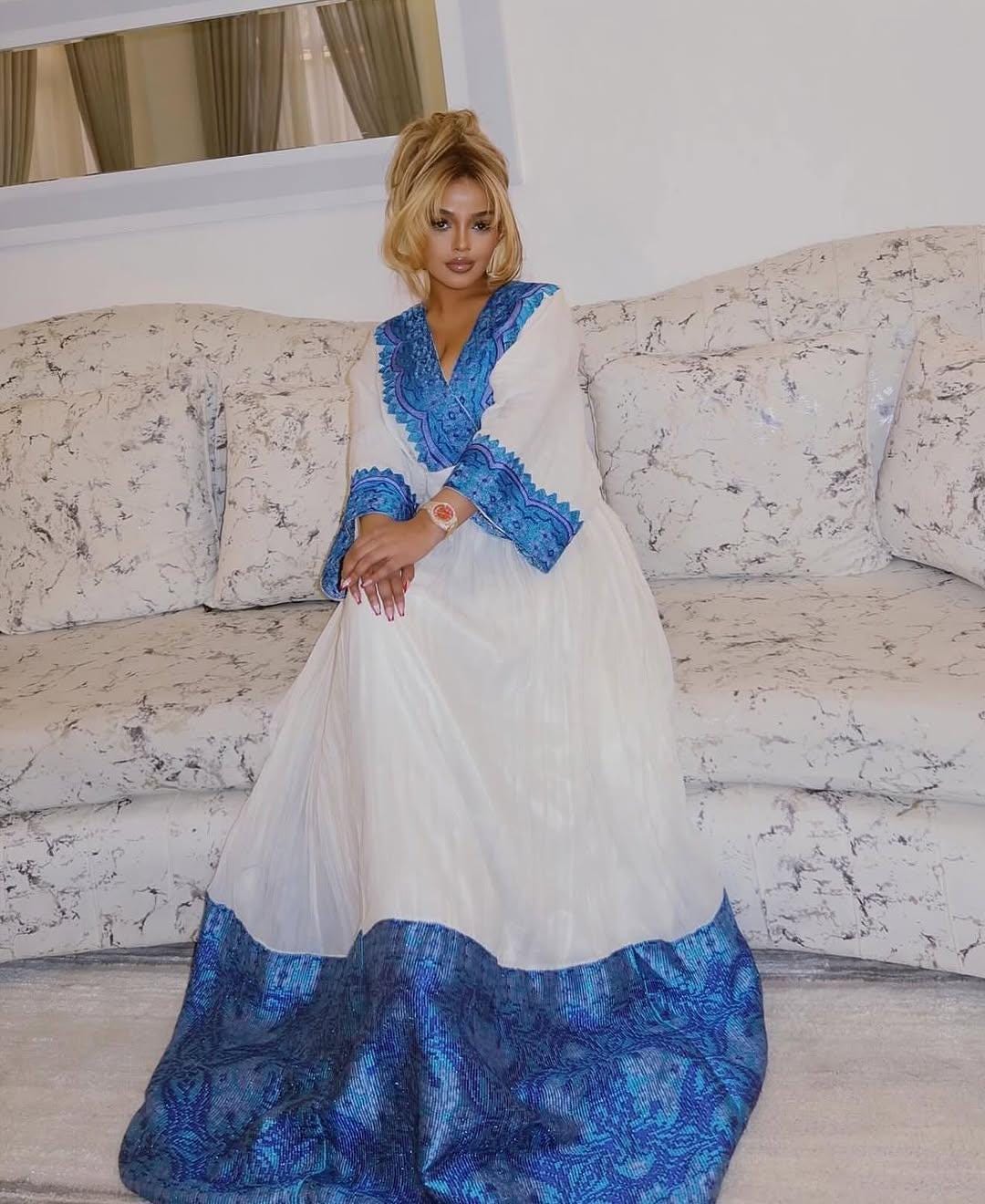 blue habesha dress Our stunning Blue Habesha Kemis has arrived!  Elevate your look for  graduations, weddings, and every special occasion. This is elegance  redefinedbold, breathtaking, and made for you.  Secure yours now with