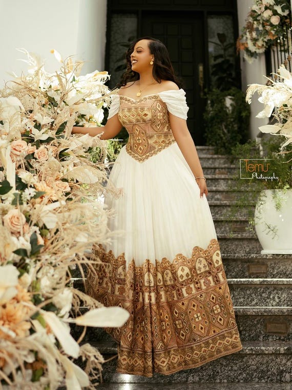gold wedding dress meaning Gold Ethiopian Wedding Dress