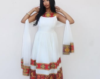 Ethiopian and Eritrean Handwoven Zuria – Elegant Habesha Dress for Holidays and Cultural Gatherings
