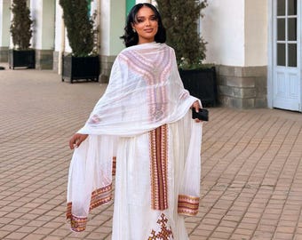 Handmade Habesha Dress: Ethiopian Wedding & Graduation Attire - Etsy