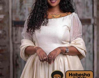 Elegant Ethiopian and Eritrean Habesha Kemis - Handcrafted Traditional Dress | Custom Made for Weddings, Graduations and Special Occasions