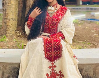 Elegant Ethiopian Dress | Habesha Dress | Modern Habesha Kemis | Eritrean dress