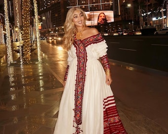 Elegant Ethiopian & Eritrean Habesha Dress | Traditional Handwoven Kemis | Custom Sizing Available