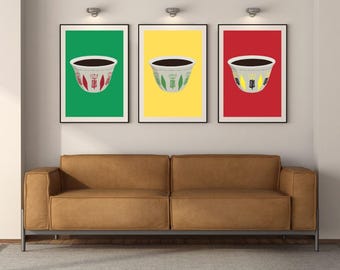 Habesha Kaffeetasse Illustration Set: Äthiopische eritreische Kunst (Digital Art)