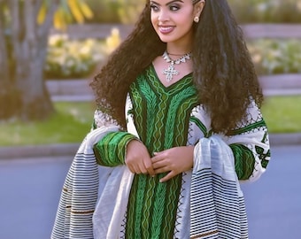 Elegant Ethiopian Dress | Habesha Dress | Modern Habesha Kemis | Eritrean dress