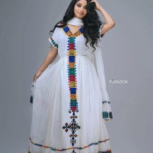 Habesha Dress: Traditional Ethiopian Eritrean Kemis with Modern Design
