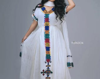 Habesha Dress for Women | Habesha Kemis – Traditional Ethiopian and Eritrean Zuria with a Touch of Modern Elegance