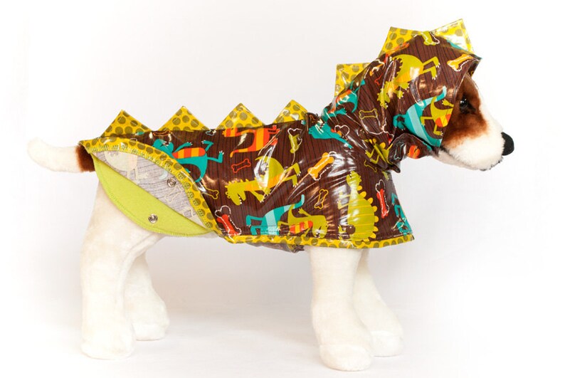 Dinosaur Dog Raincoat, Waterproof Dog Coat, Dog Raincoat With Hood
