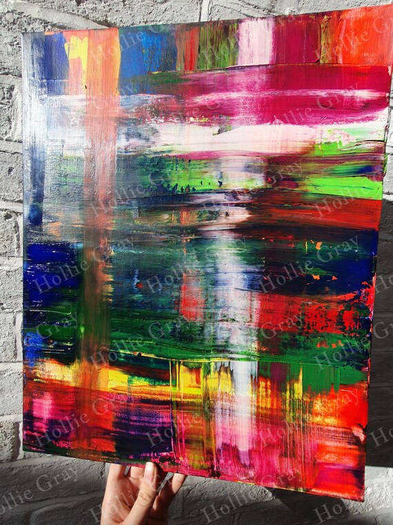 ORIGINAL 16 x 20" Abstract Acrylic on Stretched Canvas 'Prismatic'
