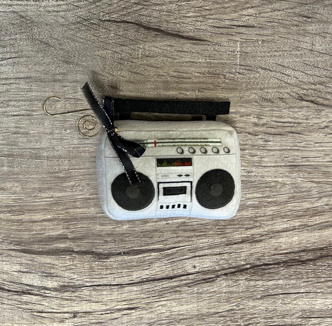 Boombox Radio Music Themed Holiday Plush Ornaments. Free Shipping