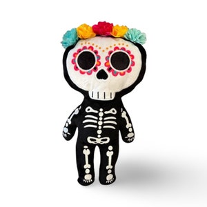 Peluche de esqueleto de calavera de azúcar del Día de Muertos de 30 cm. Halloween / Día de los Muertos / Día de los Muertos / Muñeco de peluche de calavera de azúcar. ESTILO 1