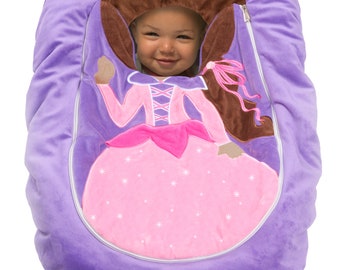 Car Seat Cuties Princess: Medium skin tone. Plush Baby/Infant Car Seat Cover. New Baby Girl Baby shower Gift! Free Ship! Infant/Baby Costume