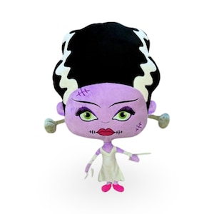 23&quot; Bride of Frankenstein Plush Halloween Pillow. Halloween Bride of Frankenstein Horror Spooky Home decoration. Occult Geek Gift!