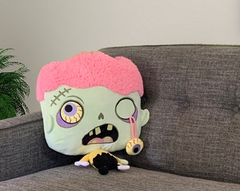 18" Zombie Plush Halloween Pillow. Halloween Home Decor. Free Shipping! Halloween Zombie decoration. Undead Zombie Geek Gift!