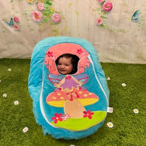 Wróżka fotelika samochodowego Cuties. Pluszowy pokrowiec na fotelik samochodowy dla niemowląt. Prezent na baby shower dla dziewczynki! Darmowa wysyłka! Fantazyjny kostium wróżki dla niemowląt/dzieci.