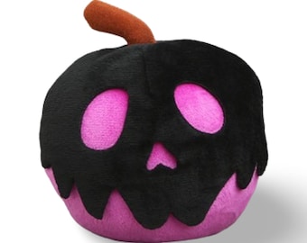 6" Poison Apple-knuffel. Schedelappel. Geïnspireerd door Sneeuwwitje / Boze Koningin cosplay prop pluche appel. Halloween-knuffel.