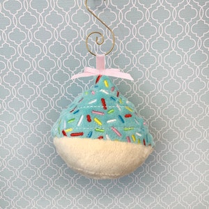 Cupcake Plush Ornament.  Sweet treat Dessert Pastry Plush.  Christmas Holiday ornament. Free Shipping! Christmas/ Holiday Stocking stuffer