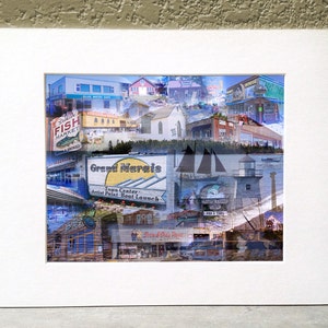 Grand Marais Minnesota 11 x 14 Matted Print - &quot;The Harbor Village&quot;