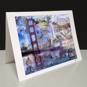 Tarjeta de felicitación Golden Gate City 5 x 7 - San Francisco, CA