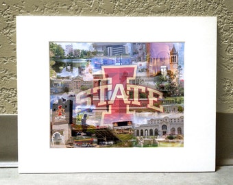 Iowa State University 16 x 20 Matted Print - "Cy's Nest"