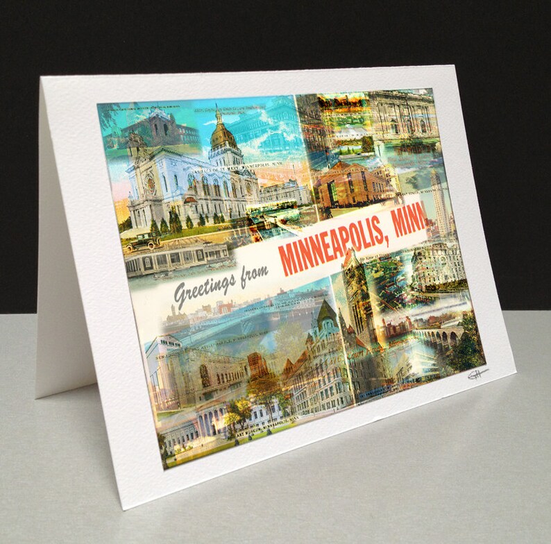 Greetings From Minneapolis 5 X 7 Greeting Card Minneapolis, MN Etsy