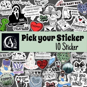 Pick your sticker! Stickerbundle - 10 Sticker für Bookjournal, Laptop, Kindle und E-Reader - perfektes Geschenk für Booklover