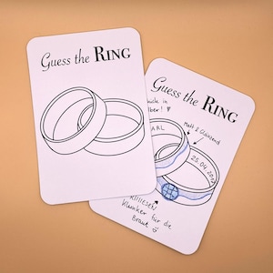 Guess the Ring Karte A6 zum bemalen - Polterabend JGA Hochzeit, Beschäftigung, Unterhaltung für Gäste, Partyspiele