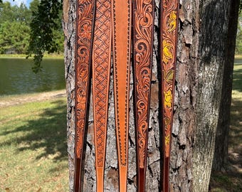 Custom Leather Sling Western Tooled and Lined