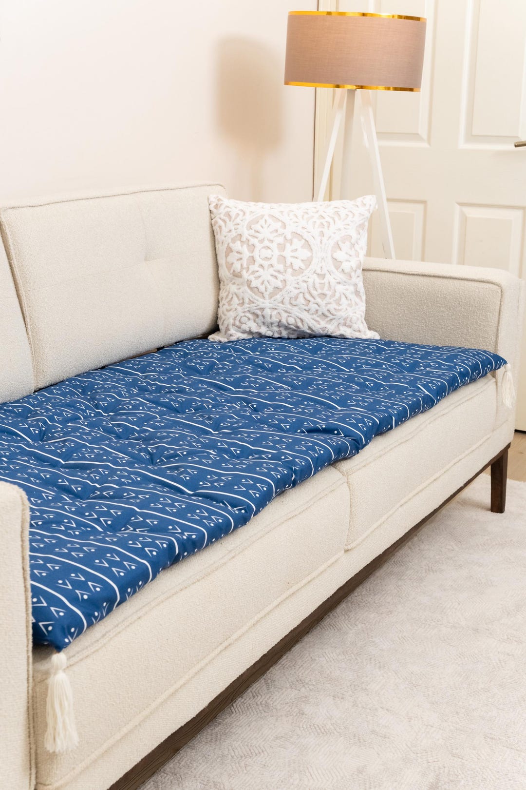 Custom Size Linen Sofa Topper – Pet Friendly Couch Protector, Non Slip ...