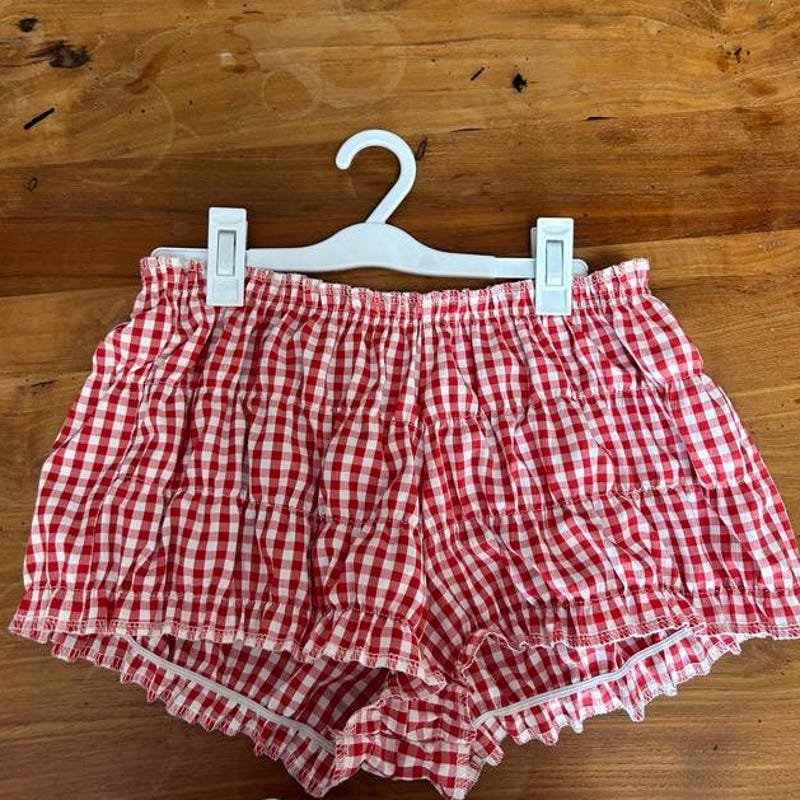 Green Gingham Shorts