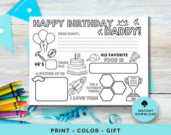 Daddy birthday card, birthday card for Daddy, Happy Birthday Daddy, Personalized birthday card for Daddy, Daddy Birthday Printable, Daddy