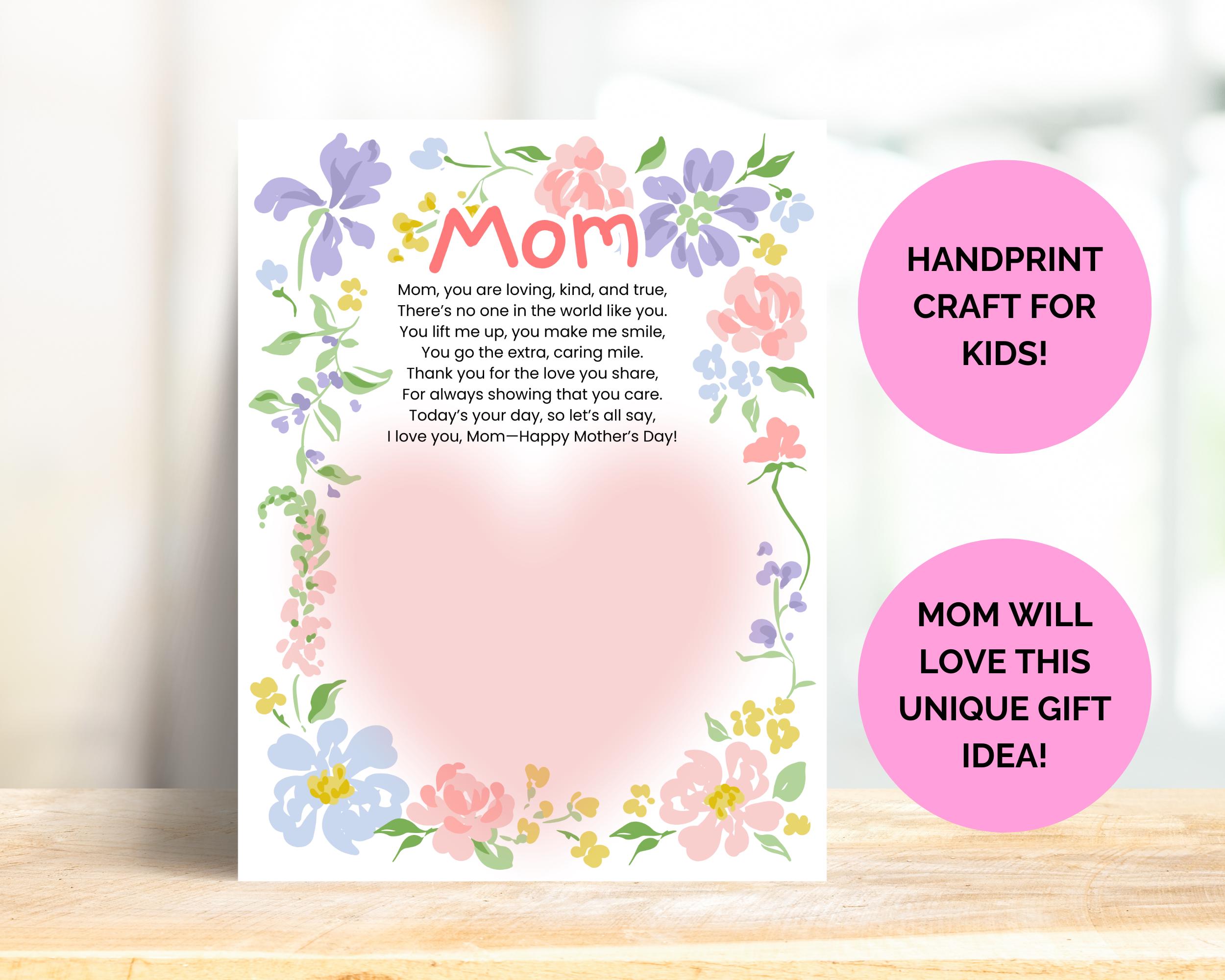 Mom Mother’s Day Poem Printable From Toddler Preschool Mother's Day ...