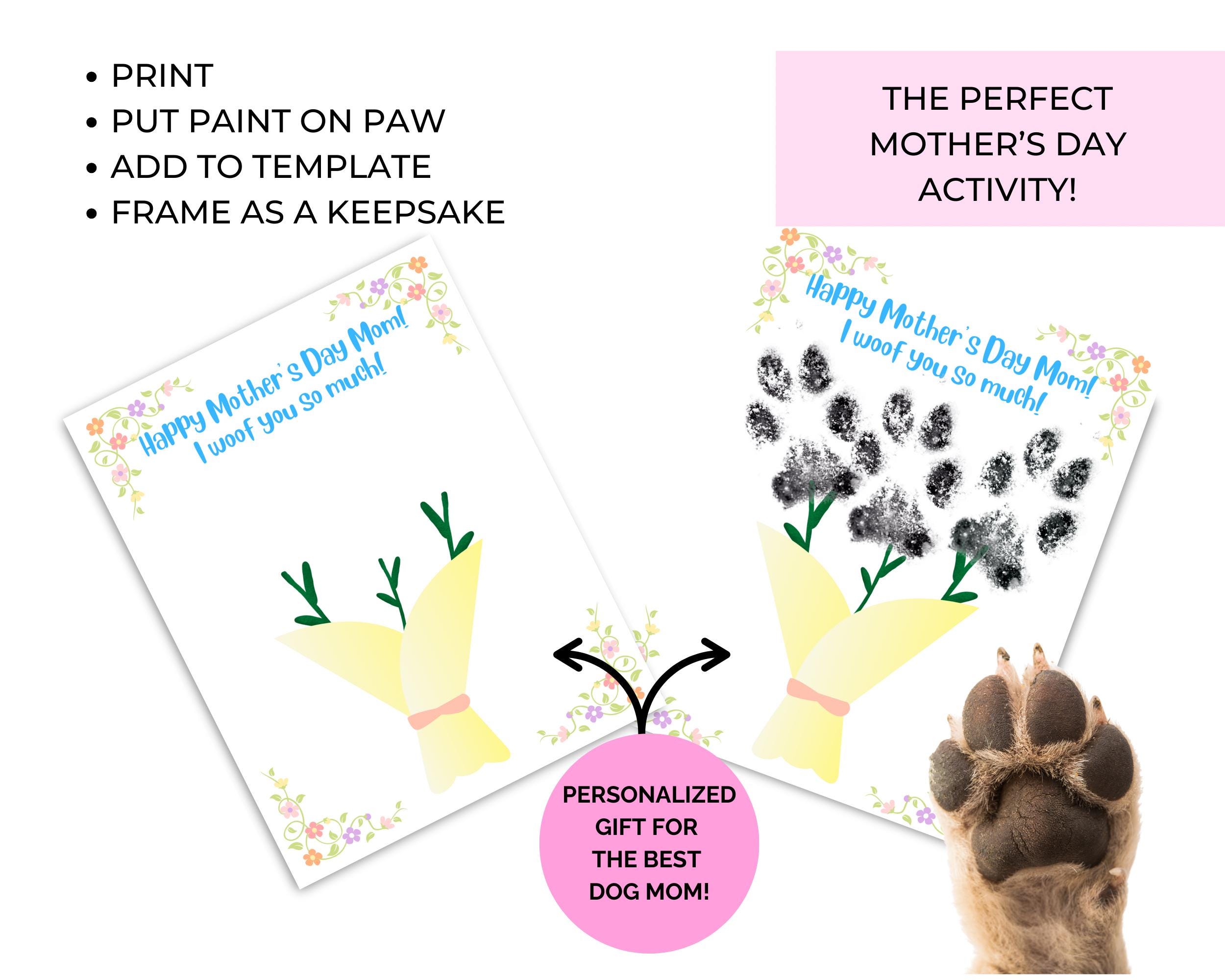 Dog Mom Pawprint Card Mother's Day, Dog Pawprint Card Mother's Day Gift ...