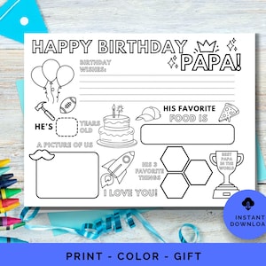 Papa birthday card, birthday card for Papa, Happy Birthday Papa, Personalized birthday card for Papa, Papa Birthday, Papa Birthday Printable
