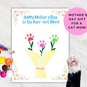 Chat maman, cadeau fête des mères, chat, maman, fête des mères, carte empreinte de patte, chat, cadeau maman souvenir, maman chat, fête des mères, chat, carte maman, chat, cadeau maman, empreinte de patte