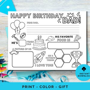 Dad birthday card, birthday card for Dad, Happy Birthday Dad, Personalized birthday card for Dad, Dad Birthday, Dad Birthday Printable, Dad