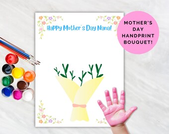 Nana Mother's Day Handprint Card, Nana Mother's Day Printable, Nana Handprint Craft, Nana Toddler Craft, Nana Printable Card Nana Printable