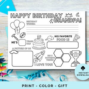 Grandpa birthday card, birthday card for Grandpa, Happy Birthday Grandpa, Personalized birthday card for Grandpa, Grandpa Birthday Printable