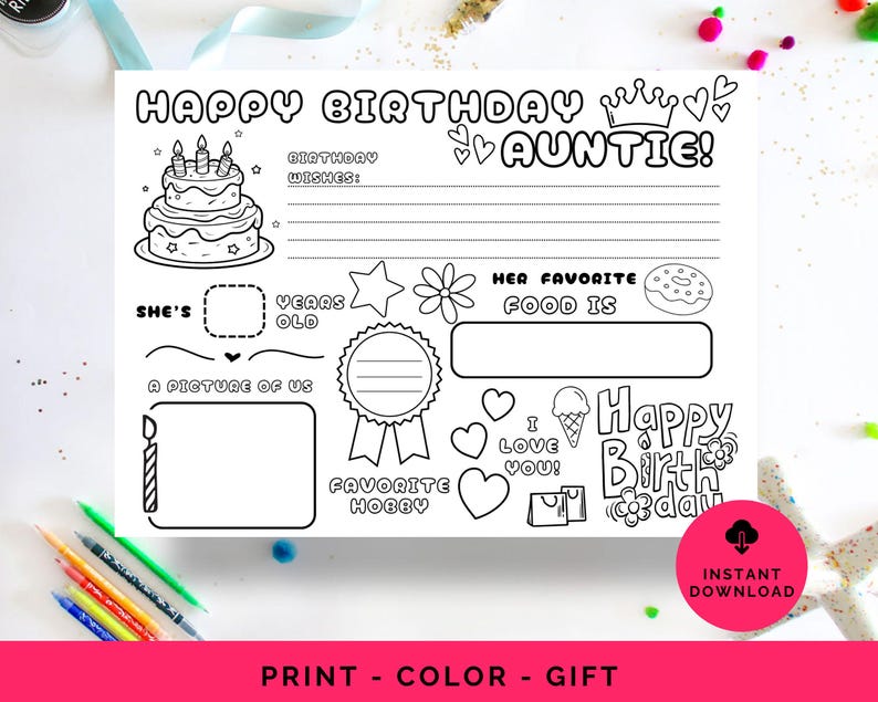 Auntie Birthday Card, Birthday Card for Auntie, Happy Birthday Auntie ...