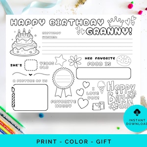 Granny birthday card, Card for Granny, Happy Birthday Granny, Personalized birthday card for Granny, Granny Birthday, Granny Printable card