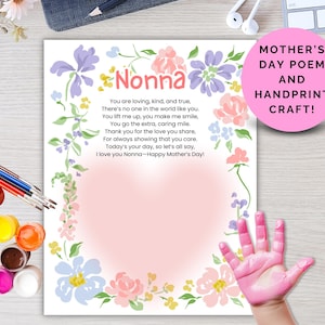 Tarjeta con la huella de la mano de la abuela para el Día de la Madre Tarjeta para el Día de la Madre de la abuela Regalo para el Día de la Madre de la abuela Tarjeta con la huella de la mano de la abuela Regalo para la abuela Tarjeta para el recuerdo de la abuela